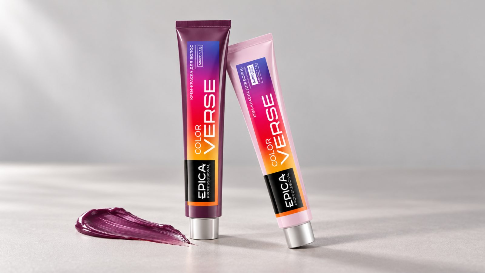 Тюбики крем-краски COLORVERSE с нанесённым пигментом