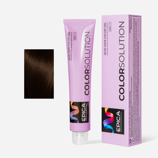 COLORSOLUTION 4.37 Кислая гель-краска Шатен Золотисто-Шоколадный, 100 мл.
