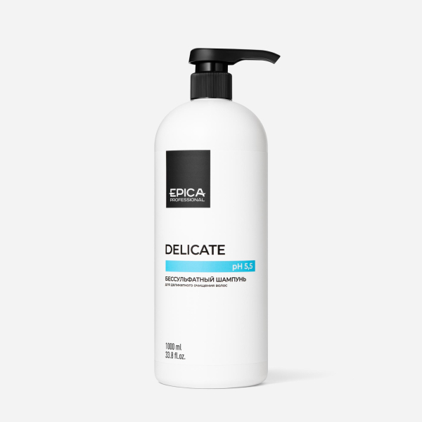 Бессульфатный шампунь для деликатного очищения волос «DELICATE», 1000 мл