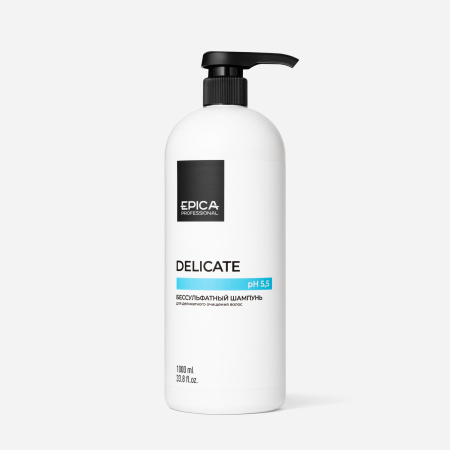 Бессульфатный шампунь для деликатного очищения волос «DELICATE», 1000 мл