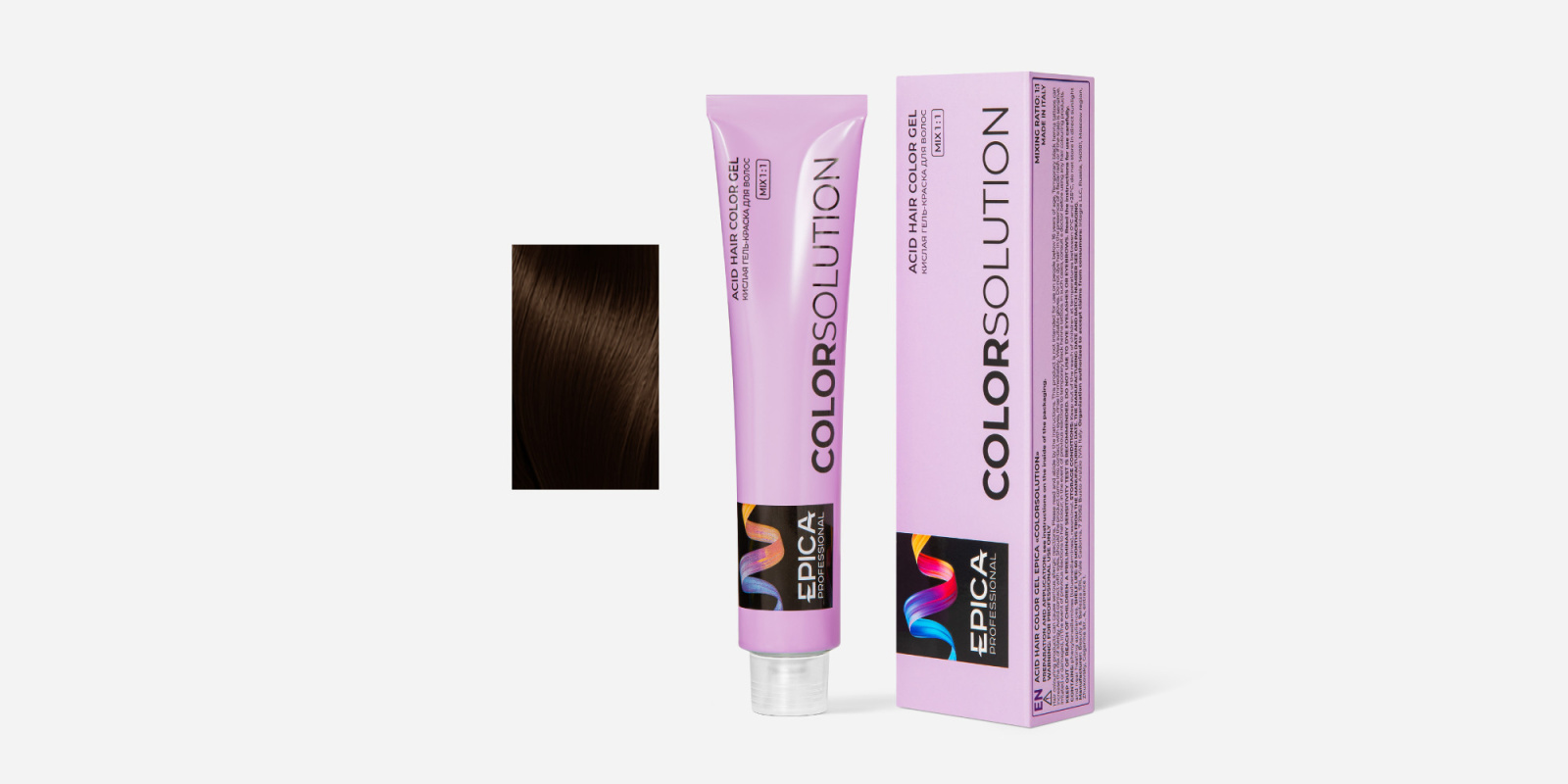 COLORSOLUTION 4.37 Кислая гель-краска Шатен Золотисто-Шоколадный, 100 мл.